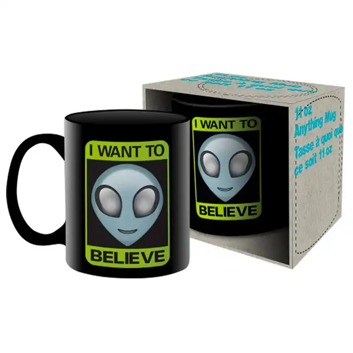 300ml AQUARIUS Aliens I Want To Believe Ceramic Coffee/Water/Soda Drink Mug/Cup