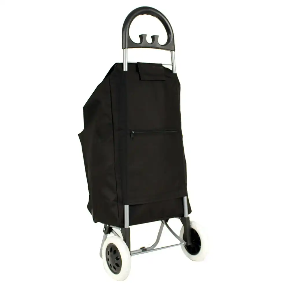 Tosca 70L/58cm Lightweight Shopping Cart Trolley Bag w/Wheels & Pocket - Black