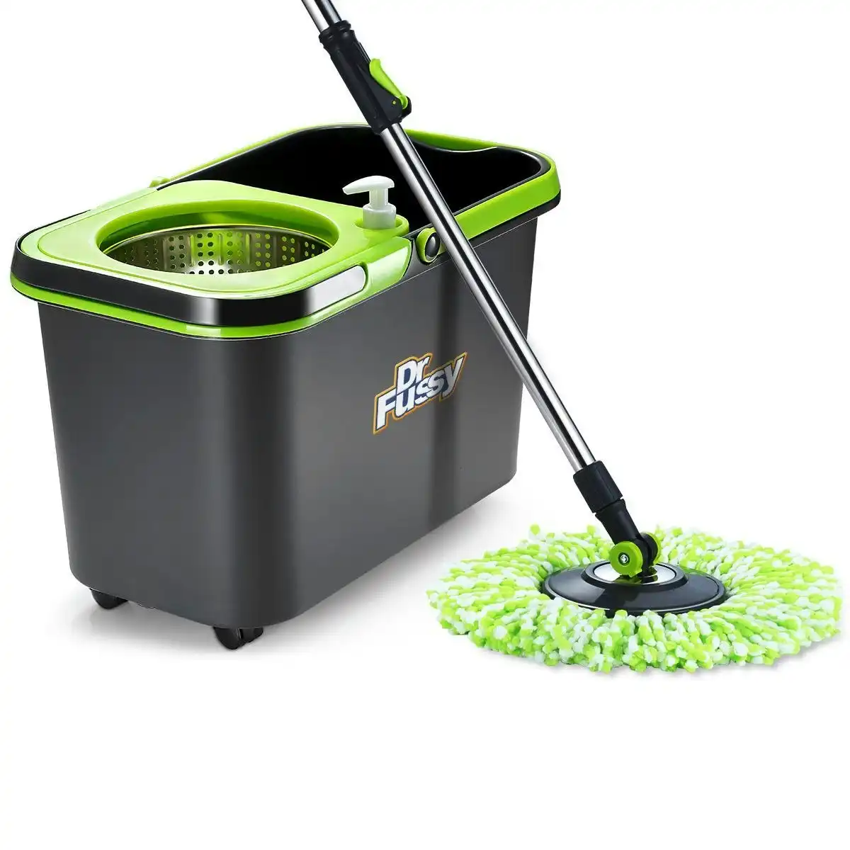 Dr FUSSY Dr. Fussy Mop 360 Degree Spin Drying Basket Including 4 Strong Mop Refills