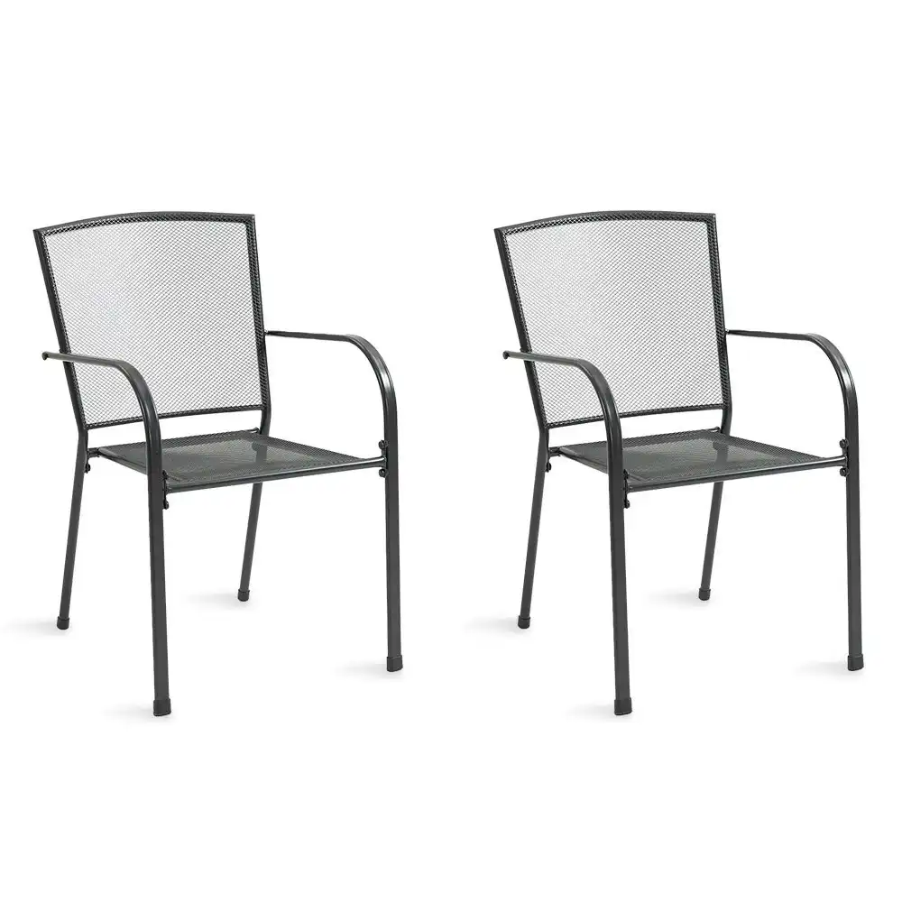 Fortia 2pc Outdoor Dining Chair Set, for Outside with E-coating