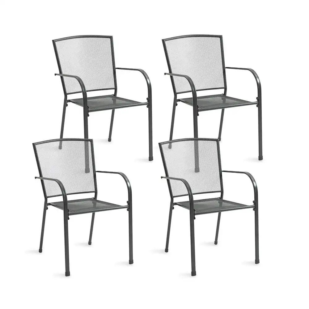 Fortia 4pc Outdoor Dining Chair Set, for Outside with E-coating