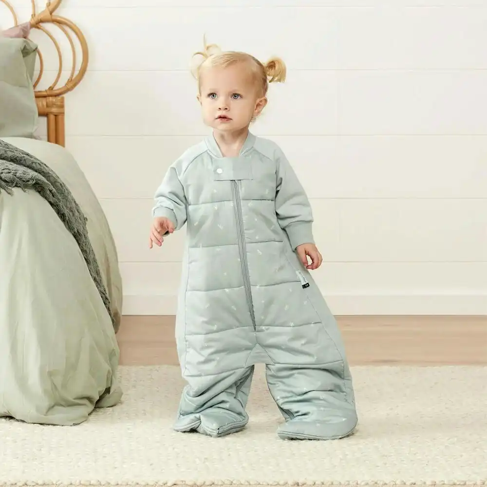 ergoPouch Sleep Suit Organic Cotton Sleeping Bag TOG 3.5 for 3-12m Baby Sage GRN