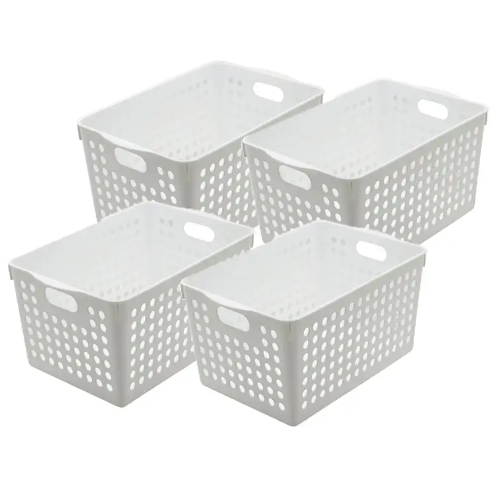 4x Boxsweden Mode Basket 27cm Home Cleaning Storage Room Organiser Container WH