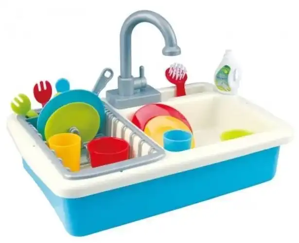 Playgo Wash-Up Kitchen Sink with 20 Accessories