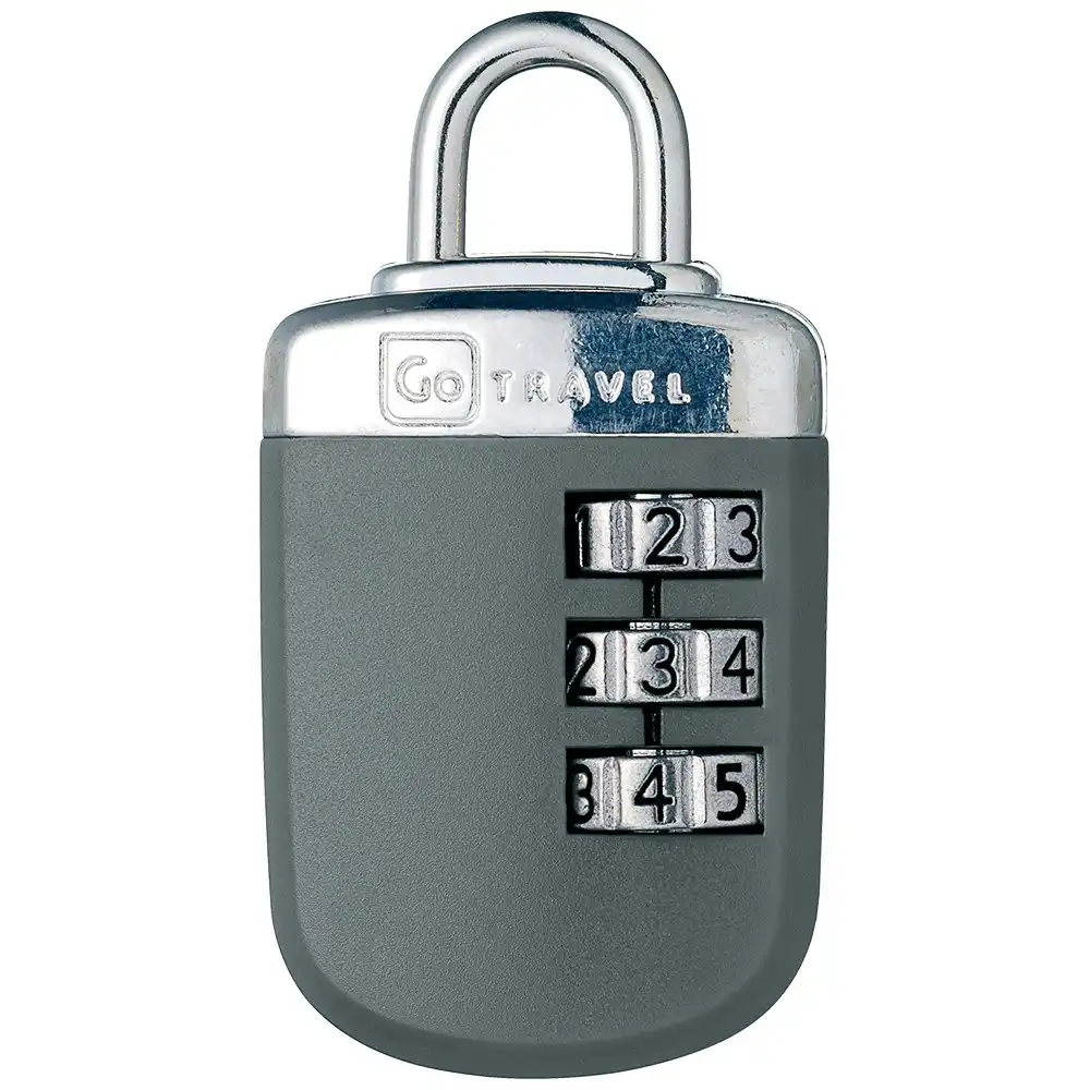 Go Travel Link Lock Combination Padlock with Cable Suitcase/Luggage Lock Grey