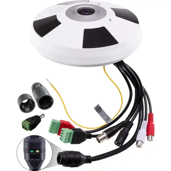 Doss Fisheye H.265 12MP Panoramic Camera 20m IR IP Home Security CCTV Cam White