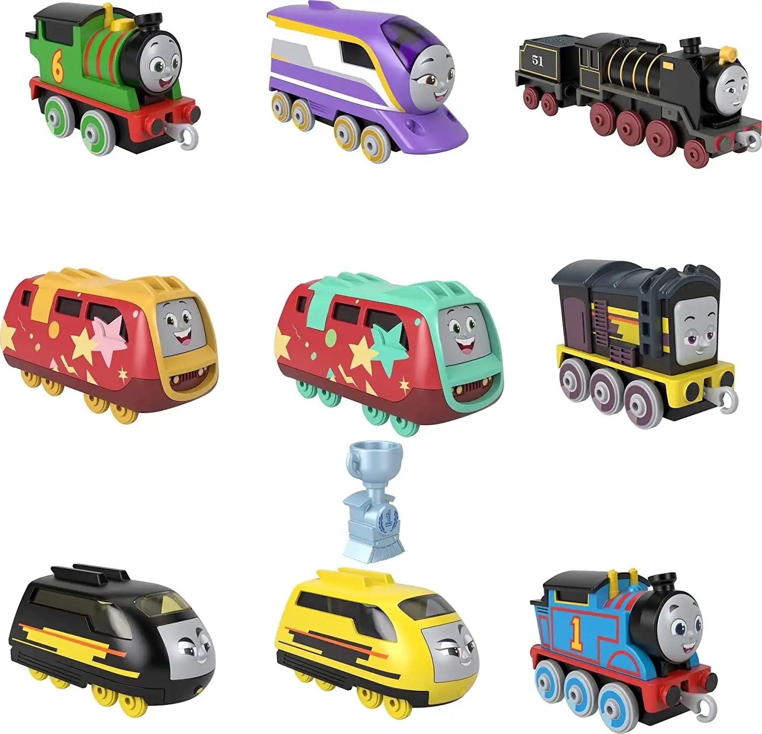 Fisher-Price Thomas & Friends Sodor Cup Racers 9-Pack die-cast Push-Along Toy Train Engines